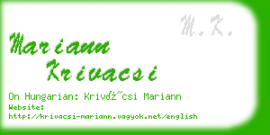 mariann krivacsi business card